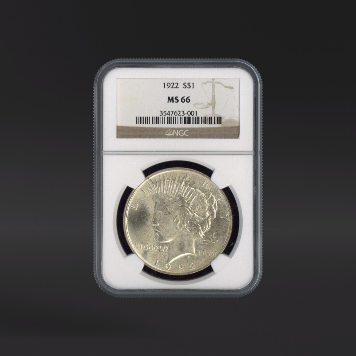 1922 One Dollar NGC MS66 - US NGC MS66